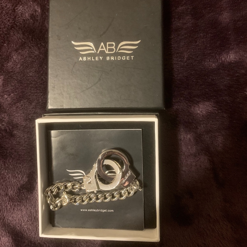Ashley Bridget silver tone handcuff bracelet